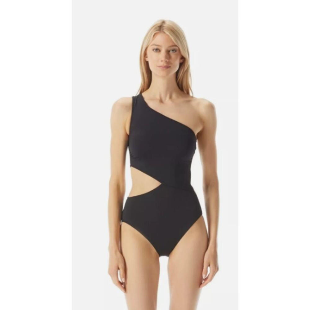 NWT MICHAEL Michael Kors Women's One Piece Cut Out Swimsuit Black
